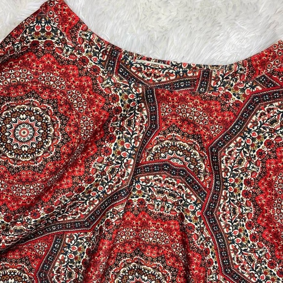 Abercrombie & Fitch Red Mandala Bohemian Mini Circle Skirt - Picture 6 of 8